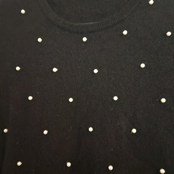 Luxury Maison Chase Museum Inspiration Black Cashmere Sweater Mini‎ Pearl, Large - Picture 6 of 7